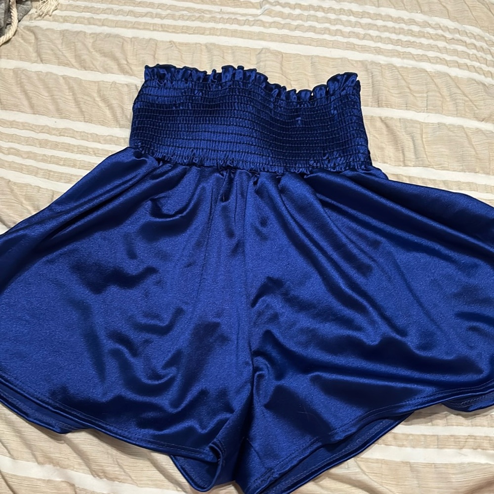 NWT Royal Blue Silk Shorts